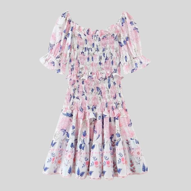 Madeline - Blumenkleid mit Puffärmeln