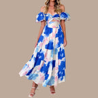 Bella - Langes Bohème-Kleid mit tief ausgeschnittenen Trägern