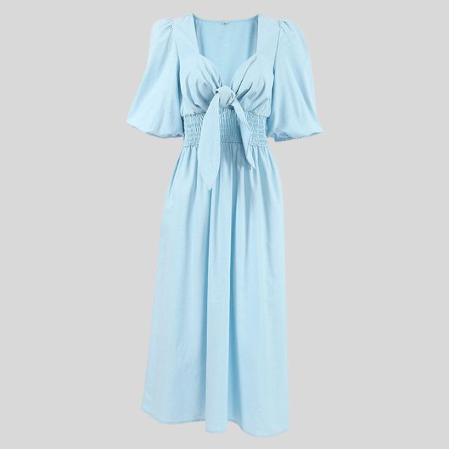 Alorica - Vintage-inspiriertes Midikleid mit Puffärmeln