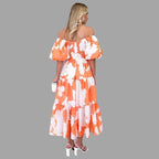 Louella - Langes Blumenkleid mit Rüschenrock