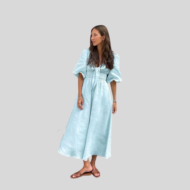 Alorica - Vintage-inspiriertes Midikleid mit Puffärmeln