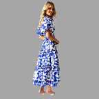 Louella - Langes Blumenkleid mit Rüschenrock