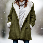 Vania Fleece Wildlederjacke mit halblanger Kapuze