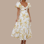 Bella - Langes Bohème-Kleid mit tief ausgeschnittenen Trägern