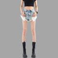 Lunaa - Distressed Denim Shorts mit Fransendetail