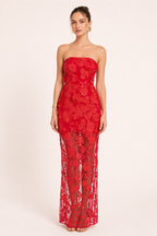 Langes Partykleid für Gäste mit Blumen-Spitze – Lorelei