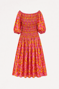Langes schulterfreies Kleid mit Rüschen für Frauen - Anna