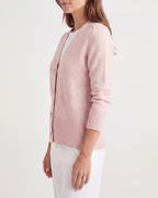 Strickcardigan mit goldfarbenen Herzknöpfen