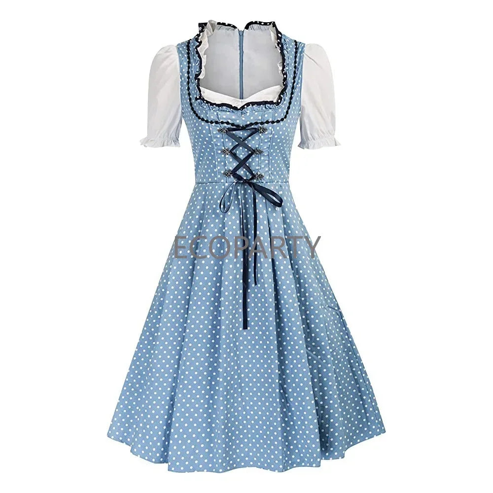 Damen Dirndl Kleid Grau-Rosa mit Stickdetails - Helga