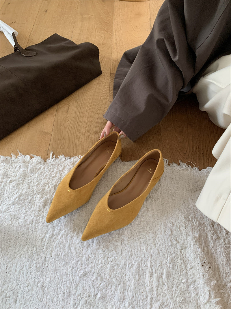Damen Schuhe in Wildlederoptik mit spitzer Spitze - Ines
