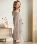 Gerade geschnittene Damen Strickjacke mit Knopfverschluss - Alvara