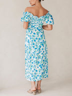 Mae - Frisches sommerliches Midikleid mit Blumenmuster