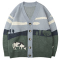 Herrenstrickjacke mit Knopfverschluss und grafischem Muster - Thomas