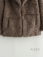 Damen Fleecemantel mit breitem Revers - Daria