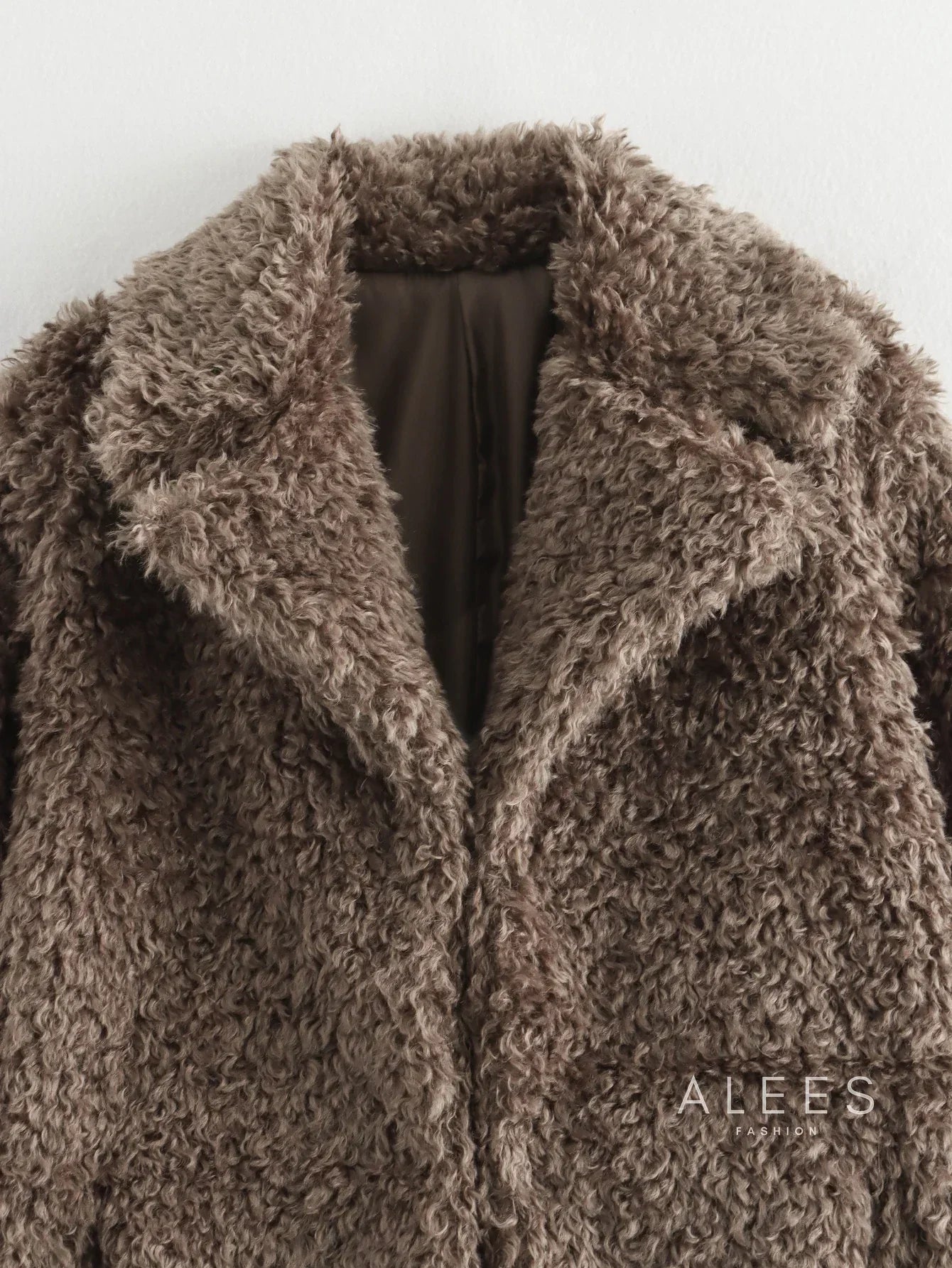 Damen Fleecemantel mit breitem Revers - Daria