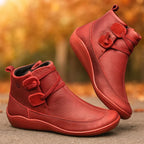 Niedrige Damenstiefel minimalistisches Design Klettverschluss - Isa