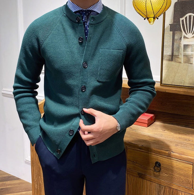 Herren-Premium-Strickjacke mit Rundhalsausschnitt - Darien