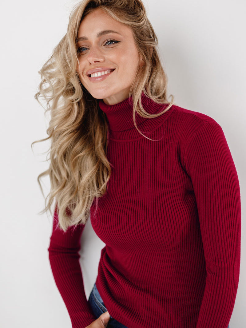 Langärmeliger Rollkragenpullover für Damen – Inga