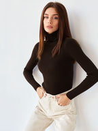 Langärmeliger Rollkragenpullover für Damen – Inga