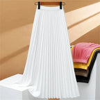 Langer Stretch-Faltenrock mit hoher Taille, elegant und bequem, perfekt für einen raffinierten und femininen Look