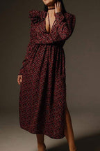 Bertha - Midikleid mit V-Ausschnitt und Blumen