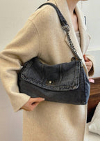Metallische Kettentasche im urbanen Denim-Stil - Briseida