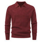 Herren-Jacquard-Strickpullover mit breitem Kragen - Raptor