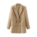 Damen-Blazer mit doppelter Knopfleiste, geradem Schnitt und spitzen Revers – Greta