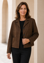 Blazer in Wildlederoptik für Damen mit Knöpfen – Sarah