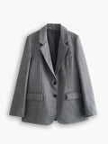 Grauer Oversize-Blazer für Damen mit zwei Knöpfen – Jana