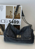 Metallische Kettentasche im urbanen Denim-Stil - Briseida