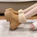 Damen Plateau-Stiefeletten mit Steppmuster - Svea