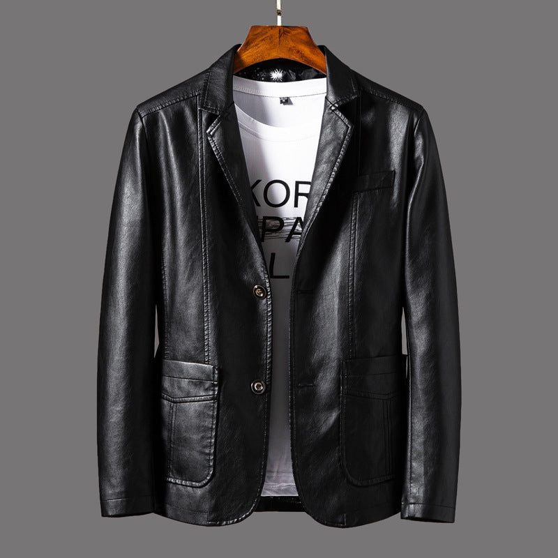 Herrenjacke mit Glattledereffekt - Maël
