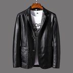 Herrenjacke mit Glattledereffekt - Maël