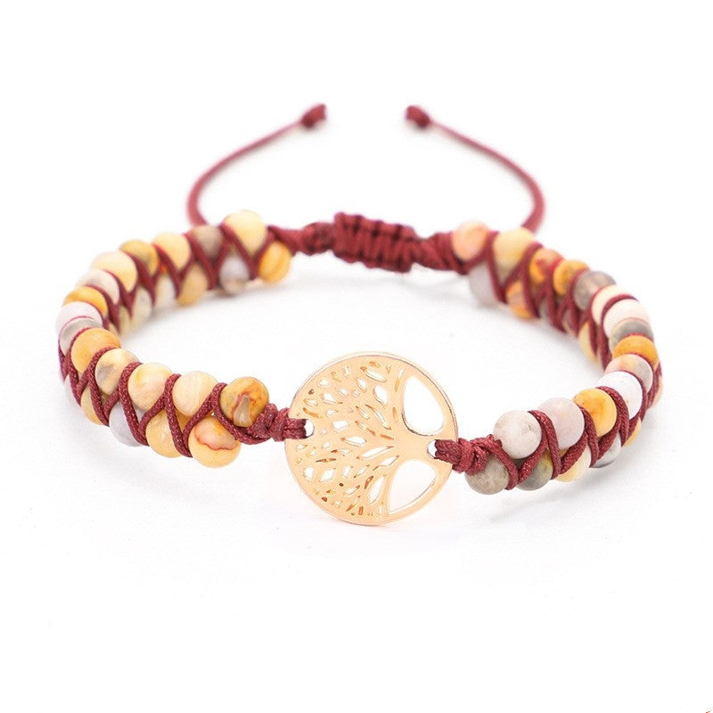 Yoga-Armband mit gewebtem Lebensbaum-Charme