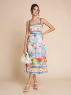 Midikleid mit Blumendruck für Damen - Mirela
