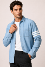 Langärmliges Herren-Jeanshemd mit Tasche – Lennart