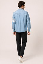 Langärmliges Herren-Jeanshemd mit Tasche – Lennart