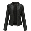 Bikerjacke in Lederoptik für Damen mit Stehkragen – Cleo