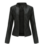 Bikerjacke in Lederoptik für Damen mit Stehkragen – Cleo