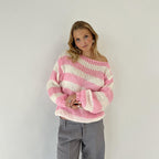 Gestreifter Damen-Strickpullover - Althea