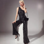 Asymmetrischer Pailletten-Jumpsuit für Damen - Narevia