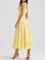 Emily - Lässiges und feminines gelbes Damenkleid