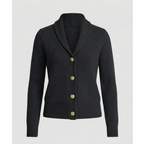 Damen-Strickjacke mit Schalkragen und Zierknöpfen – Cora