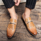 Herren Halbschuhe aus geprägtem Leder formeller Stil - Elvarn