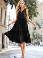 Shirley - Damenkleid mit Schleife und V-Ausschnitt