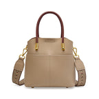 Damen-Eimertasche aus genarbtem Leder mit doppeltem Henkel - Emilia