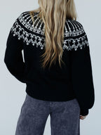 Clarice - Langärmeliger Pullover mit kontrastierendem Rollkragen