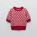 Kurzärmeliger bedruckter Strickpullover für Damen - Yrsa