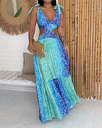 Katherine - Langes Kleid mit buntem Druck